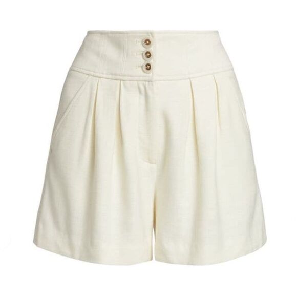 NWT Veronica Beard Alicia High-Rise Shorts Off White Sz 0 retail $ 348.00 - Picture 4 of 12